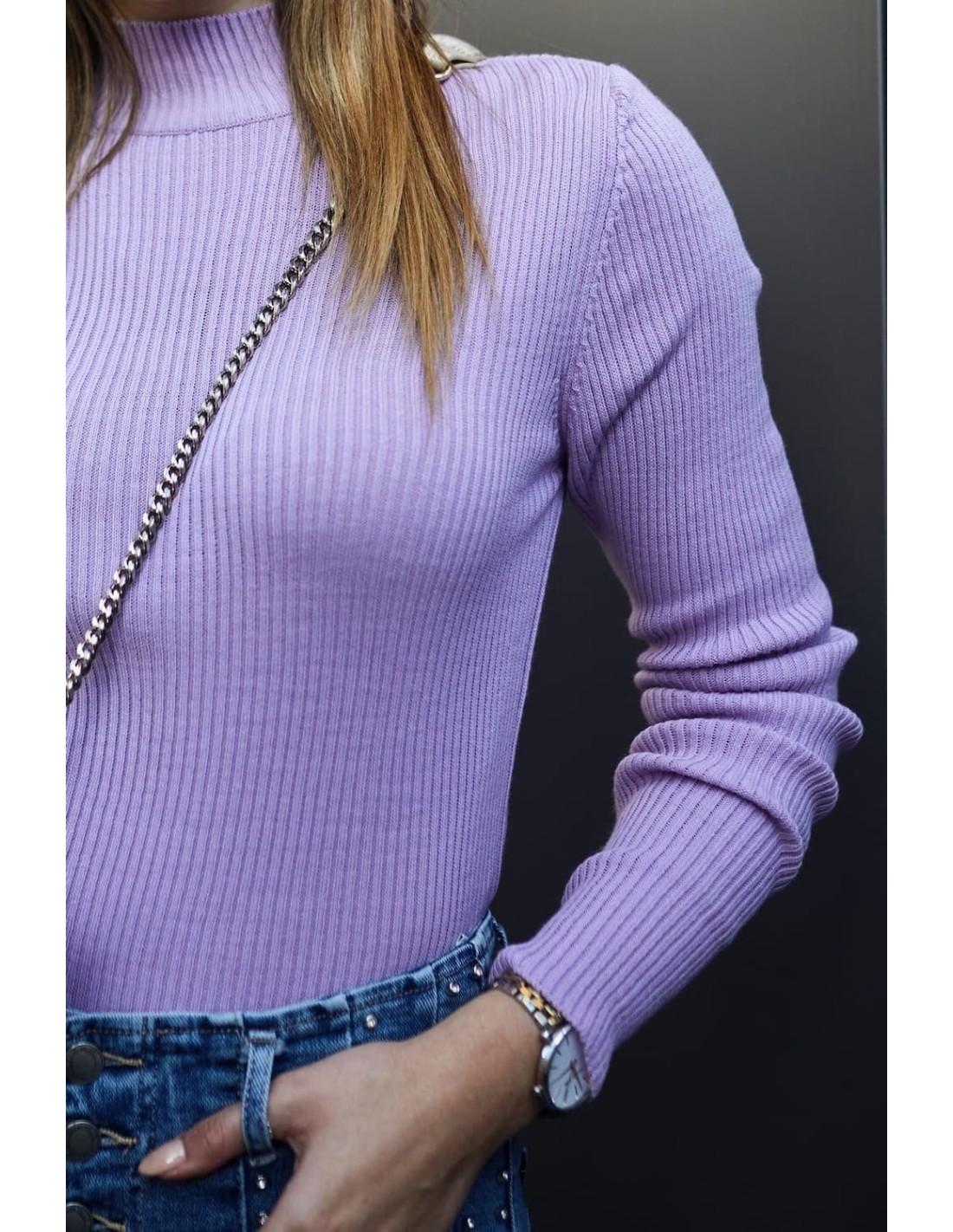 Women\'s fitted lilac turtleneck 3212024 - Online store - Boutique